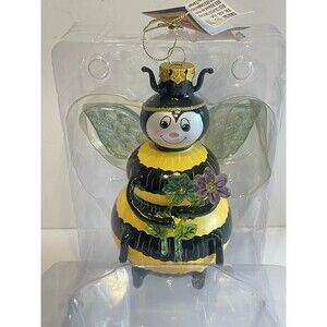 Vintage Figi Bee Ornament Painted Glass Ornament Limited New